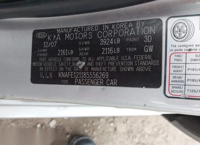 KNAFE121185556269 2008 2008 KIA Spectra- EX 9