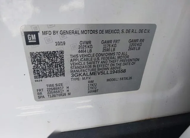 3GKALMEV5LL194558 2020 2020 GMC Terrain- Fwd Sle 9