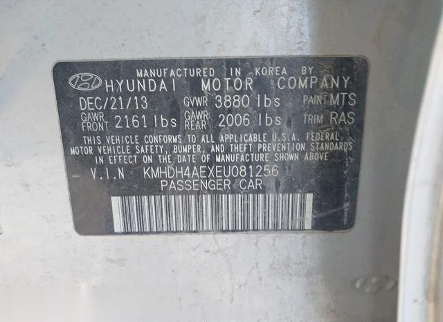 KMHDH4AEXEU081256 2014 2014 Hyundai Elantra- SE 9