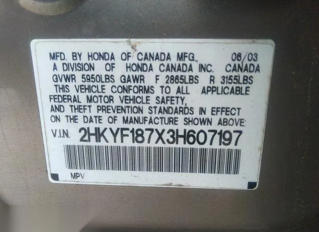 2HKYF187X3H607197 2003 2003 Honda Pilot- Ex-L 9