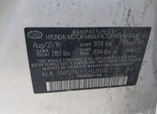 5NPD74LF7LH529022 2020 2020 Hyundai Elantra- SE 9