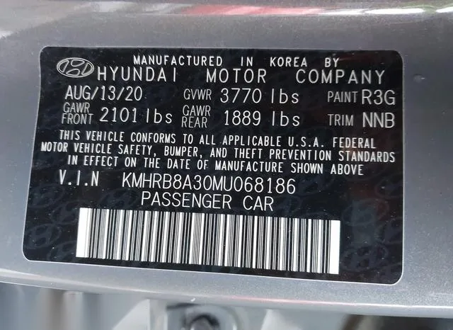 KMHRB8A30MU068186 2021 2021 Hyundai Venue- SE 9