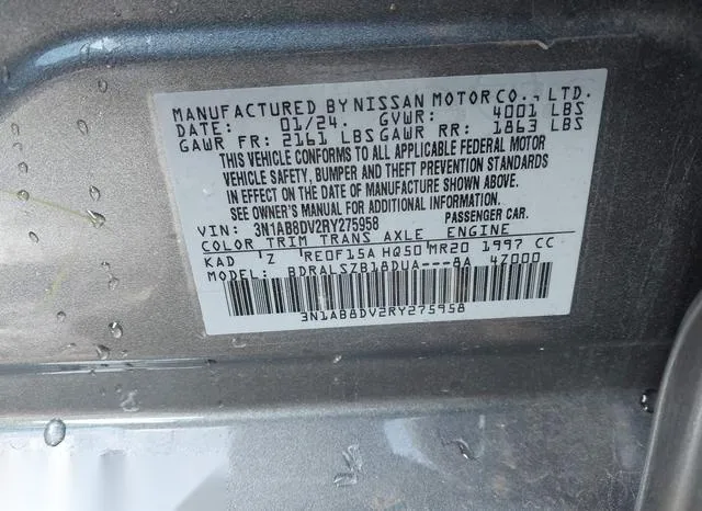 3N1AB8DV2RY275958 2024 2024 Nissan Sentra- Sr Xtronic Cvt 9