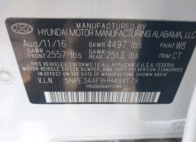 5NPE34AF8HH484179 2017 2017 Hyundai Sonata- Sport 9