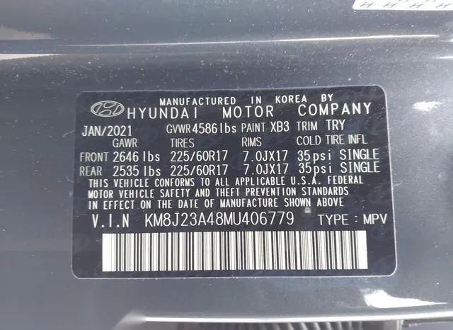 KM8J23A48MU406779 2021 2021 Hyundai Tucson- SE 9