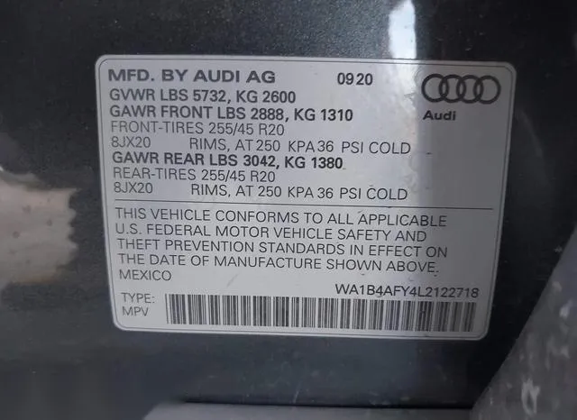 WA1B4AFY4L2122718 2020 2020 Audi SQ5- Premium Plus Tfsi Qua 9