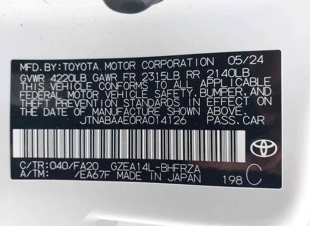 JTNABAAE0RA014126 2024 2024 Toyota Gr Corolla- Core 9