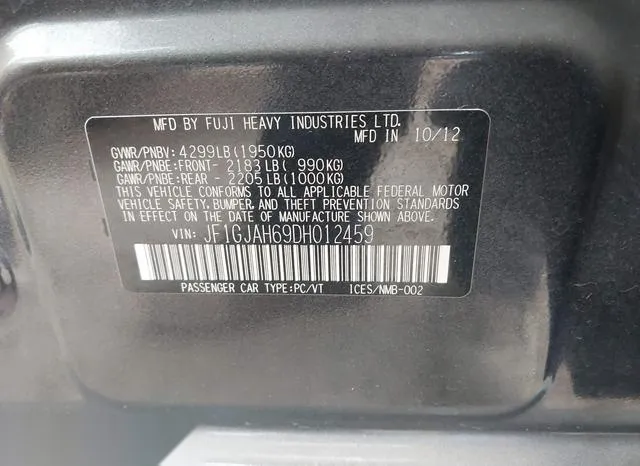 JF1GJAH69DH012459 2013 2013 Subaru Impreza- 2-0I Limited 9