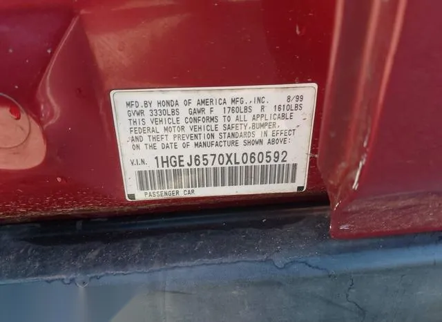 1HGEJ6570XL060592 1999 1999 Honda Civic- LX 9