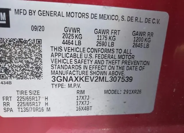 3GNAXKEV2ML307539 2021 2021 Chevrolet Equinox- Fwd Lt 9