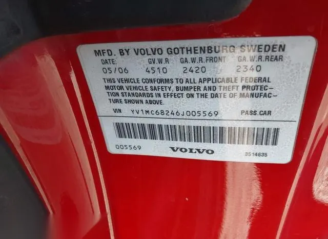 YV1MC68246J005569 2006 2006 Volvo C70- T5 9