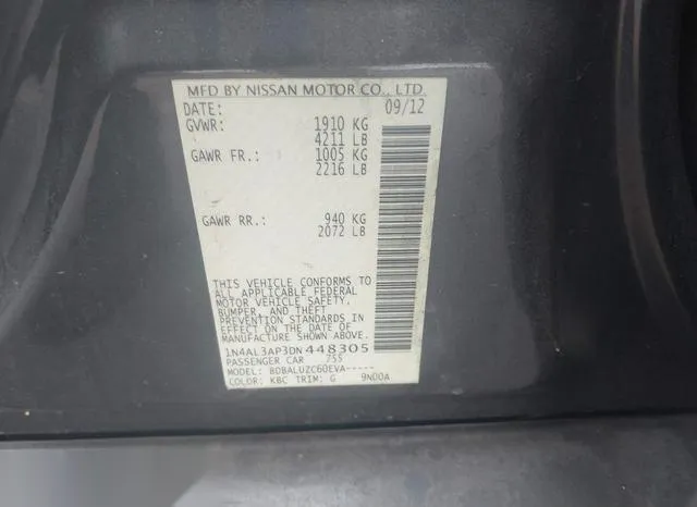 1N4AL3AP3DN448305 2013 2013 Nissan Altima- 2-5 SV 9