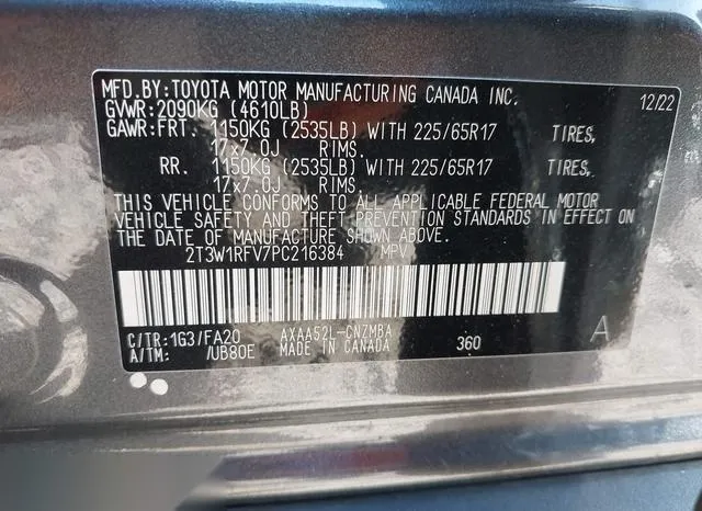 2T3W1RFV7PC216384 2023 2023 Toyota RAV4- Xle 9