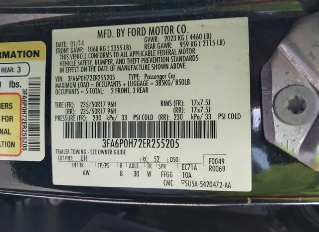 3FA6P0H72ER255205 2014 2014 Ford Fusion- SE 9