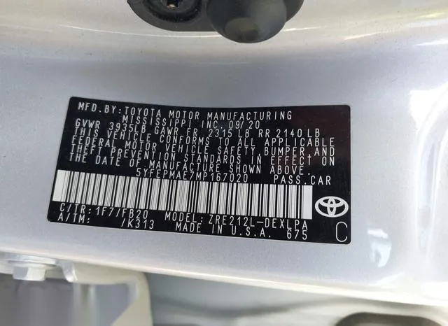 5YFEPMAE7MP167020 2021 2021 Toyota Corolla- LE 9