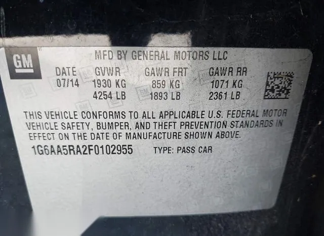 1G6AA5RA2F0102955 2015 2015 Cadillac ATS- Standard Rwd 9