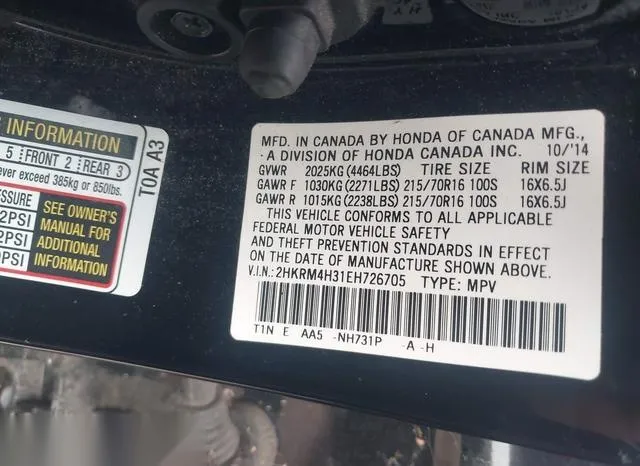 2HKRM4H31EH726705 2014 2014 Honda CR-V- LX 9