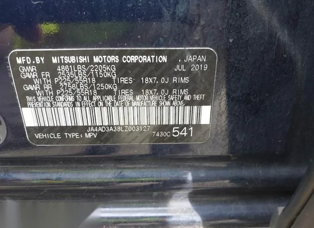 JA4AD3A38LZ003127 2020 2020 Mitsubishi Outlander- LE 2-4 9