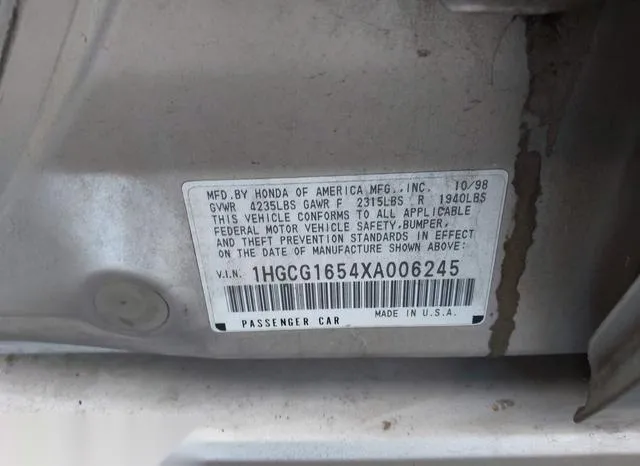 1HGCG1654XA006245 1999 1999 Honda Accord- Ex V6 9