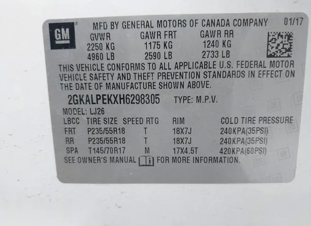 2GKALPEKXH6298305 2017 2017 GMC Terrain- Slt 9