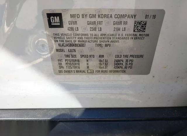 KL4CJASB6KB836007 2019 2019 Buick Encore- Fwd Preferred 9