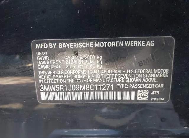 3MW5R1J09M8C11271 2021 2021 BMW 3 Series- 330I 9