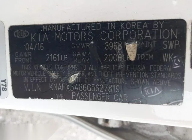 KNAFX5A86G5627819 2016 2016 KIA Forte- EX 9