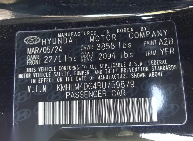 KMHLM4DG4RU759879 2024 2024 Hyundai Elantra- Sel 9