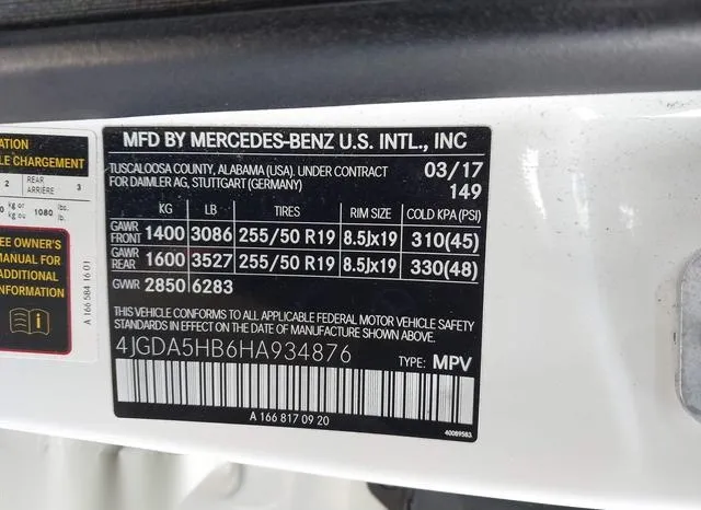 4JGDA5HB6HA934876 2017 2017 Mercedes-Benz GLE 350- 4Matic 9