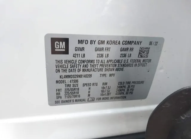 KL4MMDS29NB140209 2022 2022 Buick Encore- GX Fwd Select 9