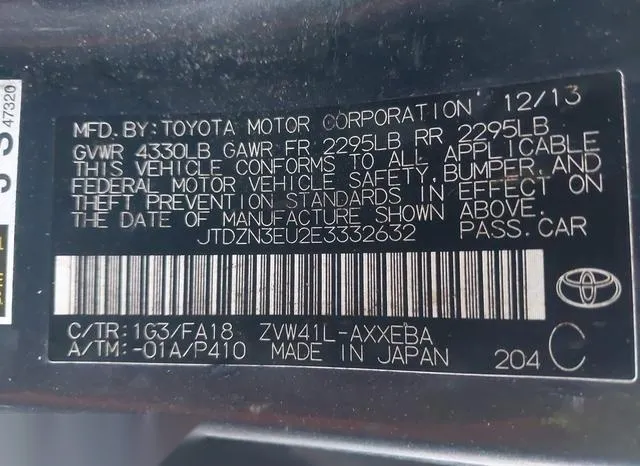 JTDZN3EU2E3332632 2014 2014 Toyota Prius- V Three 9