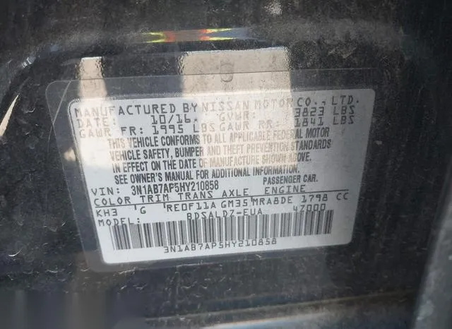 3N1AB7AP5HY210858 2017 2017 Nissan Sentra- SV 9