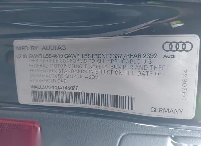 WAULMAF44JA145066 2018 2018 Audi A4- 2-0T Tech Ultra Premiu 9