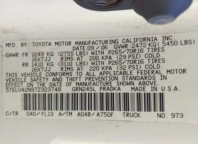 5TELU42N97Z323748 2007 2007 Toyota Tacoma- Double Cab 9