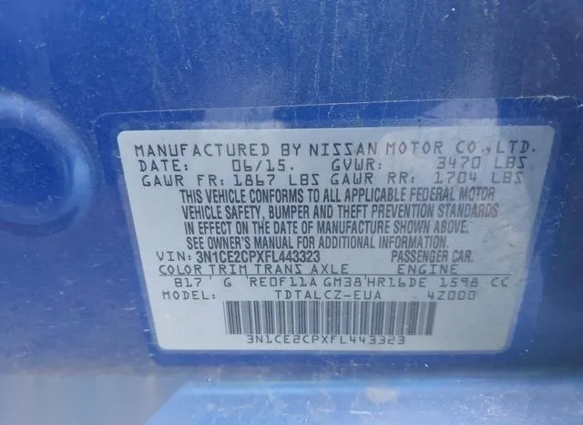 3N1CE2CPXFL443323 2015 2015 Nissan Versa- Note S Plus 9