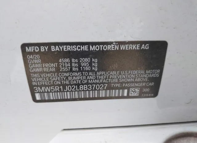 3MW5R1J02L8B37027 2020 2020 BMW 3 Series- 330I 9