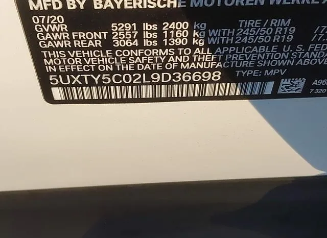 5UXTY5C02L9D36698 2020 2020 BMW X3- Xdrive30I 9