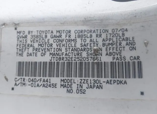 JTDBR32E252057661 2005 2005 Toyota Corolla- CE 9