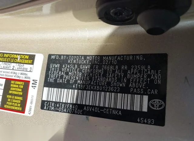 4T1BF3EKXBU123623 2011 2011 Toyota Camry- LE 9