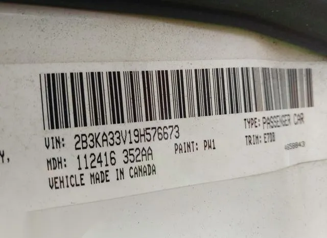 2B3KA33V19H576673 2009 2009 Dodge Charger- Sxt 9