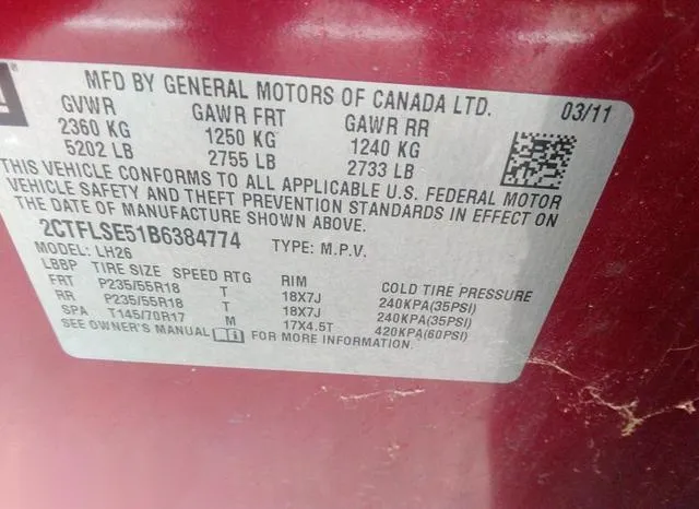 2CTFLSE51B6384774 2011 2011 GMC Terrain- Sle-2 9