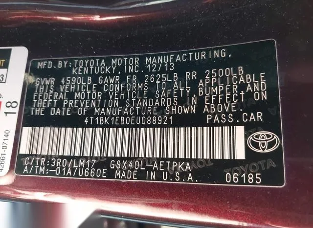 4T1BK1EB0EU088921 2014 2014 Toyota Avalon- Limited 9