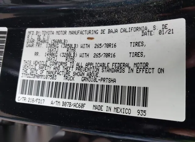 3TMDZ5BN0MM107503 2021 2021 Toyota Tacoma- Double Cab 9