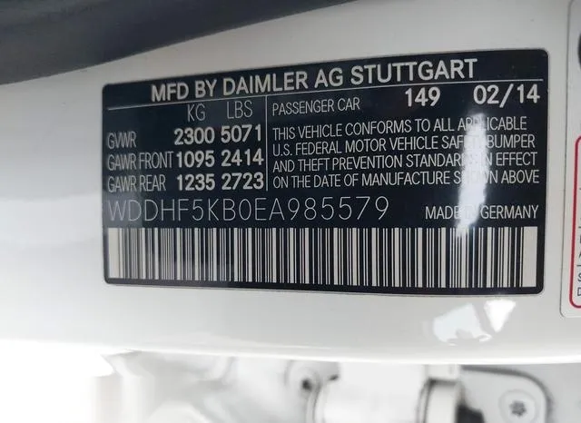 WDDHF5KB0EA985579 2014 2014 Mercedes-Benz E 350 9