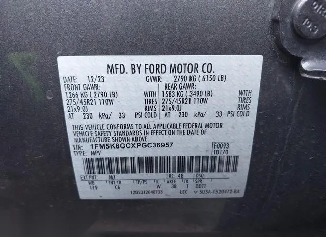 1FM5K8GCXPGC36957 2023 2023 Ford Explorer- ST 9