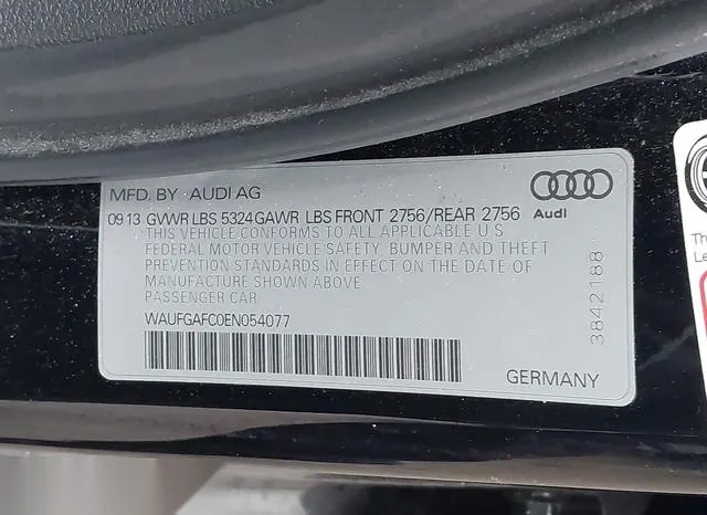 WAUFGAFC0EN054077 2014 2014 Audi A6- 3-0T Premium Plus 9