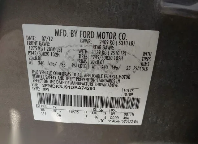 2FMDK3J91DBA74280 2013 2013 Ford Edge- Sel 9