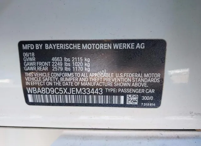 WBA8D9C5XJEM33443 2018 2018 BMW 3 Series- 330I Xdrive 9