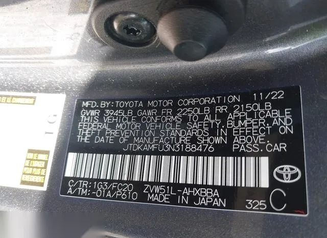 JTDKAMFU3N3188476 2022 2022 Toyota Prius- L 9