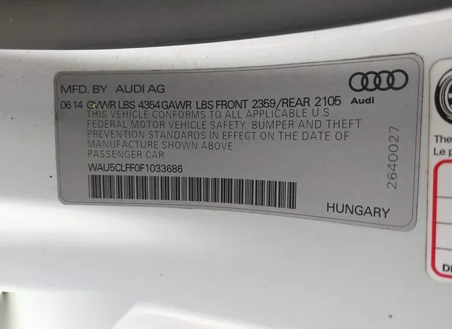 WAU5CLFF0F1033686 2015 2015 Audi A3- 1-8T Premium 9